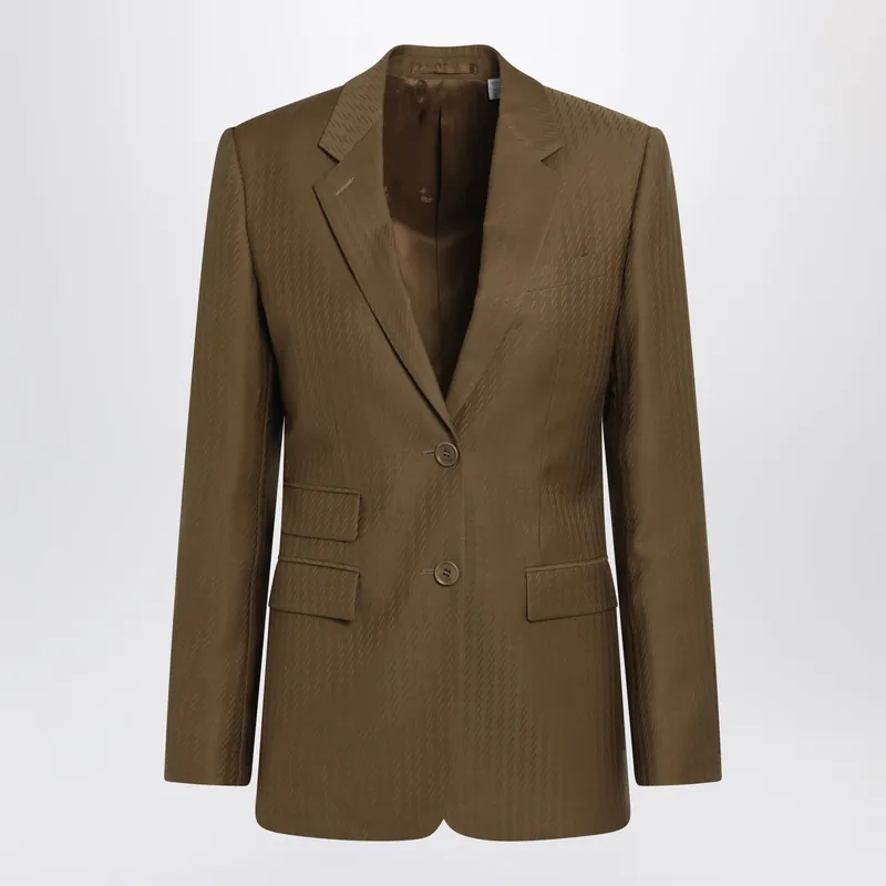 Tailored Single-Breasted Wool And Mohair Brown Jacket
