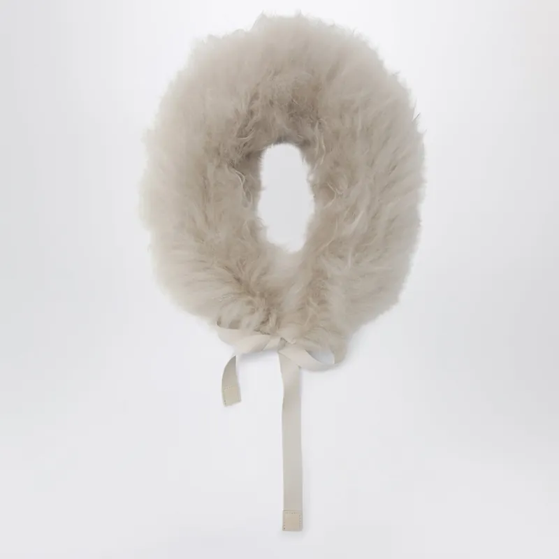 Ivory Shearling Collar - Max Mara The Cube