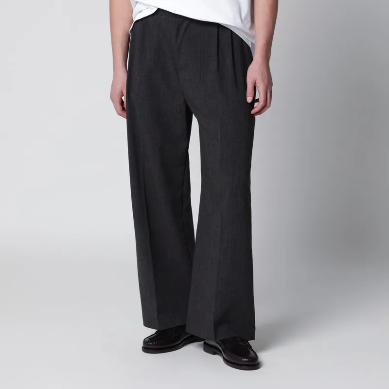 Dark Grey Inno Trousers In Viscose Blend - Thestroy