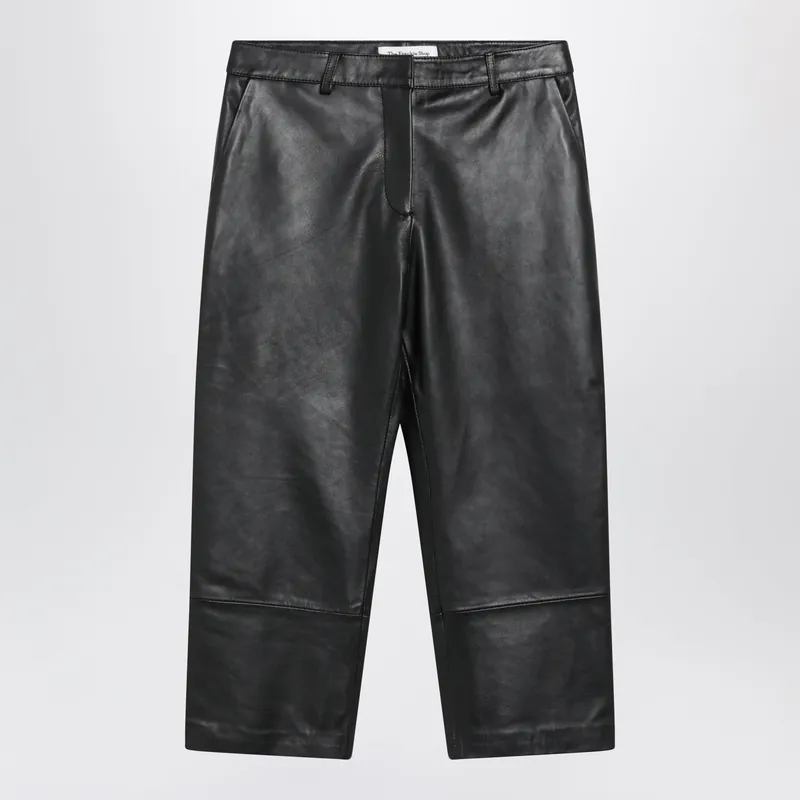 Lior Capri Pants In Black Lamb Leather - The Frankie Shop