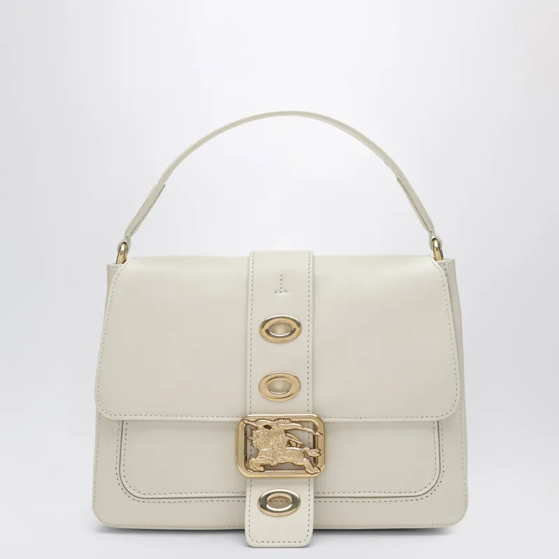 Small Rider Shoulder Bag In Beige Lambskin - Burberry