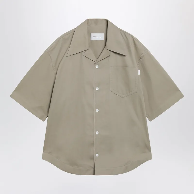 Beige Taupe Cotton Bowling Shirt - Ami Paris