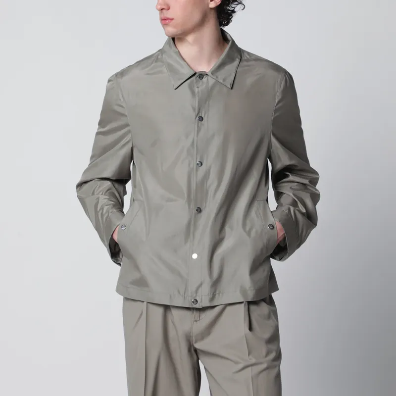 Unlined Jacket In Khaki Membrane Silk - Brunello Cucinelli