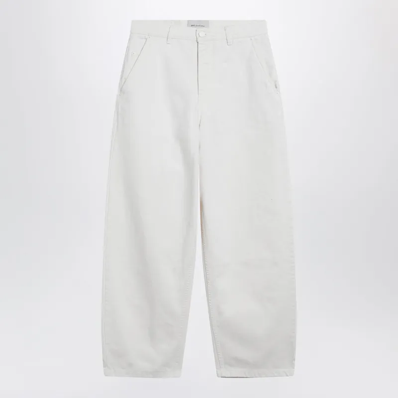 Cream White Denim Trousers - Ami Paris