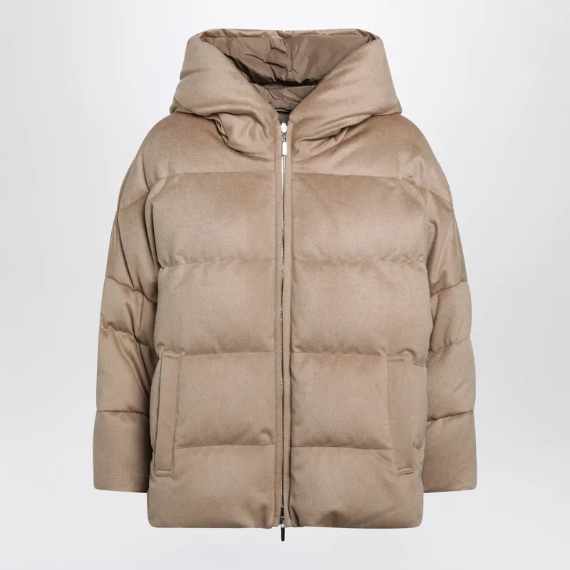 Reversible Zip Camel Down Jacket - Max Mara The Cube