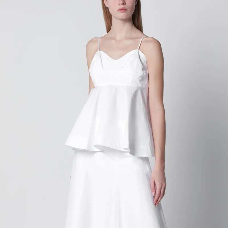 Optical White Peplum Bustier - RóHe