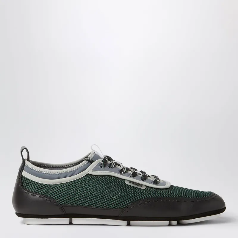 Fit Sneakers Neon Green Mesh And Black Leather - Fendi