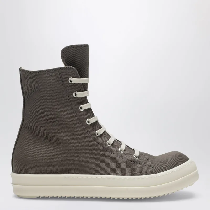 Temple Sneakers In Powder/Cream White Canvas - Rick Owens DRKSHDW