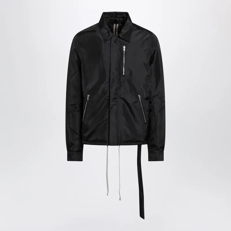 Padded Jacket With Hidden Front Zip In Black Nylon - Rick Owens DRKSHDW