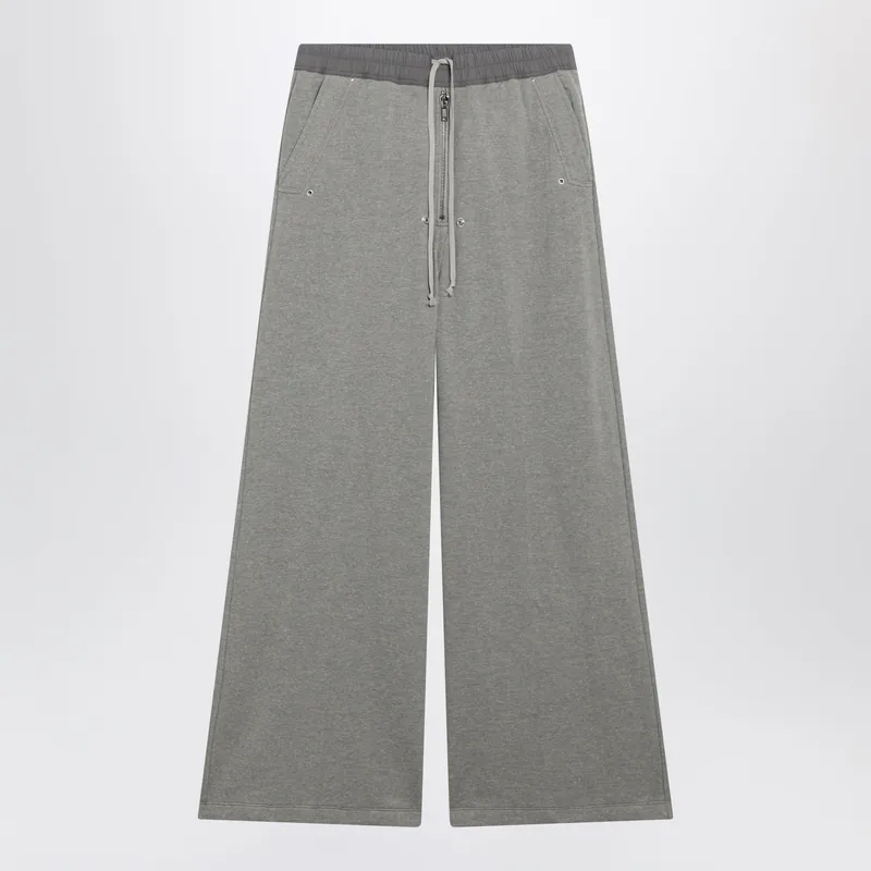 Geth Belas Wide-Leg Drawstring Cotton-Blend Trousers In Grey