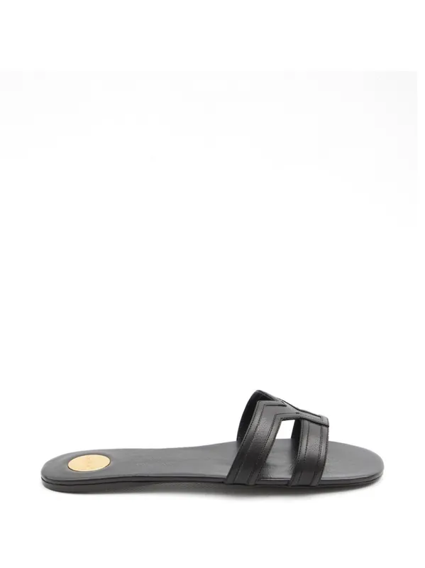 Mabrouka Leather Flat Sandals - Saint Laurent