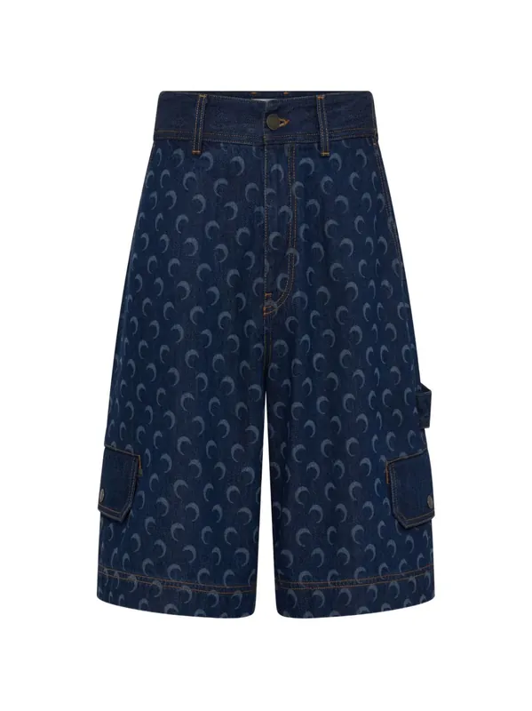 Moon Denim Bermuda Shorts - Marine Serre