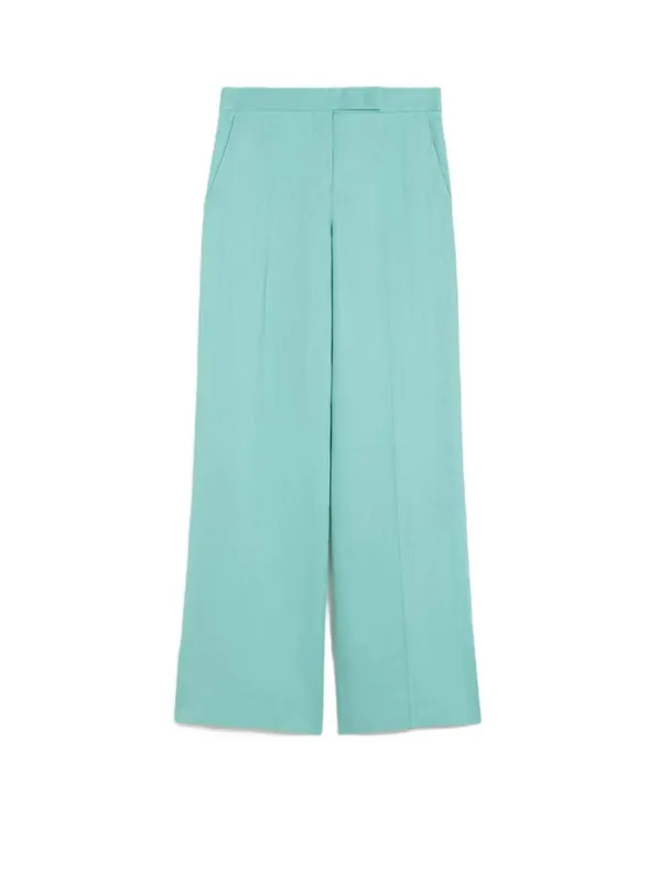 Chevron Linen Batavia Trousers - Aqua