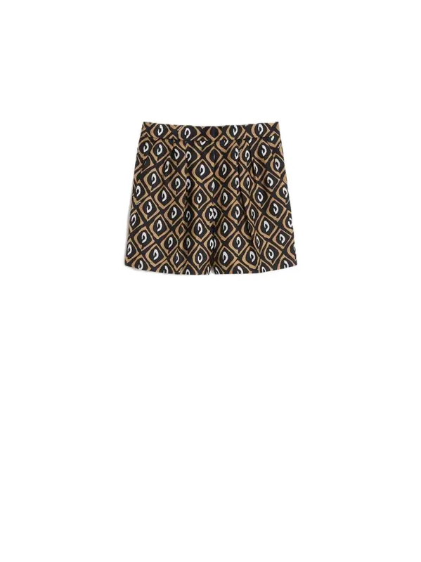 Printed Silk Shorts - Black