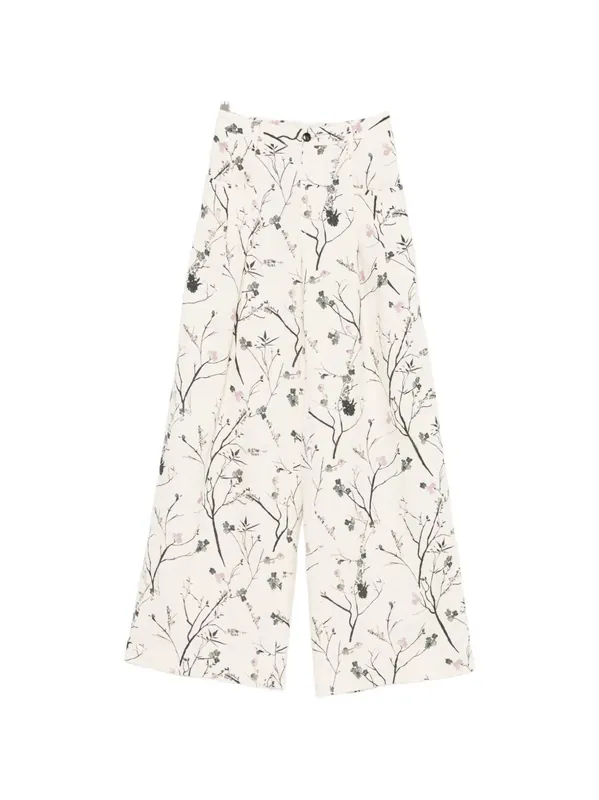 Printed Wide-Leg Trousers