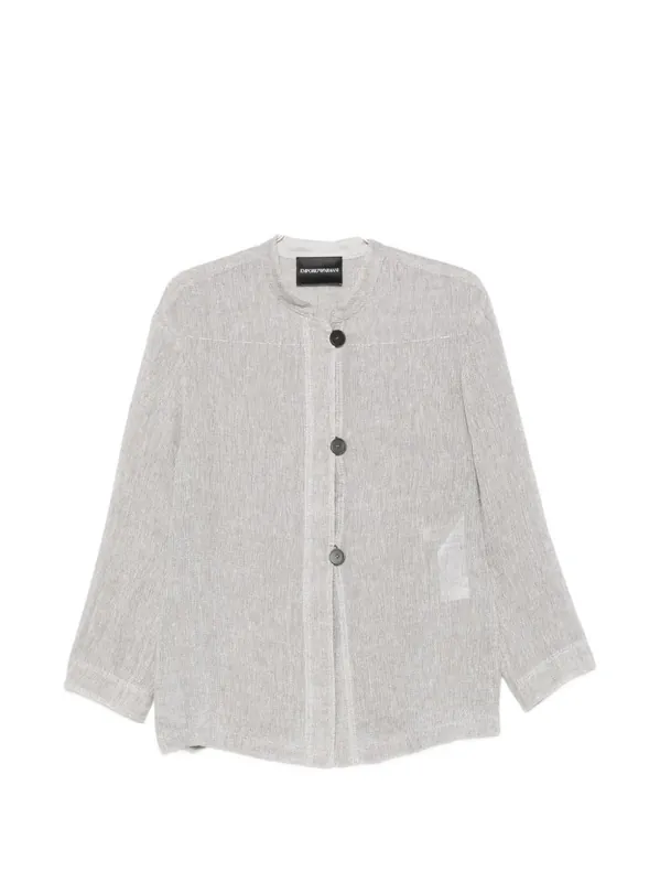 Linen Buttoned Jacket - Emporio Armani