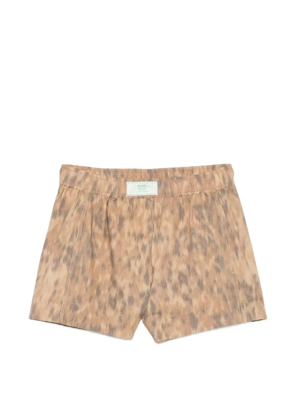 Printed Cotton Shorts - Ganni