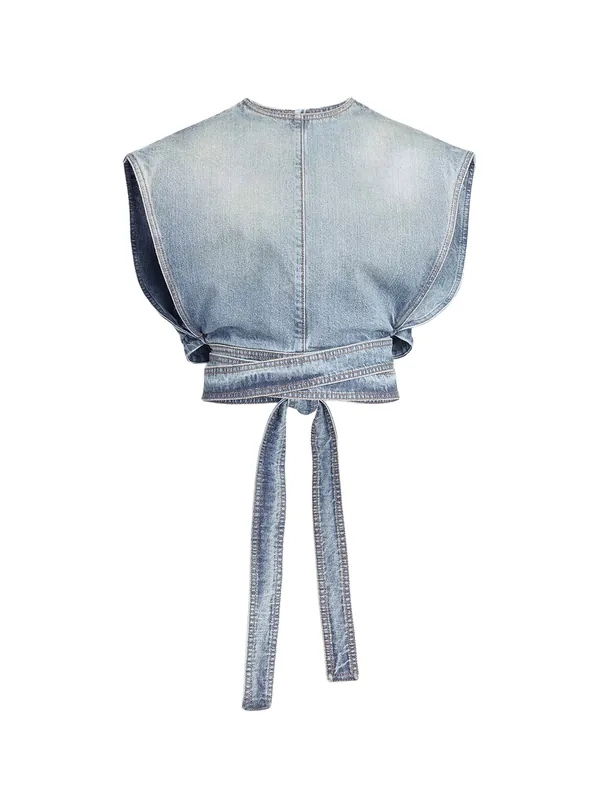 Belted Denim Top - Alaïa