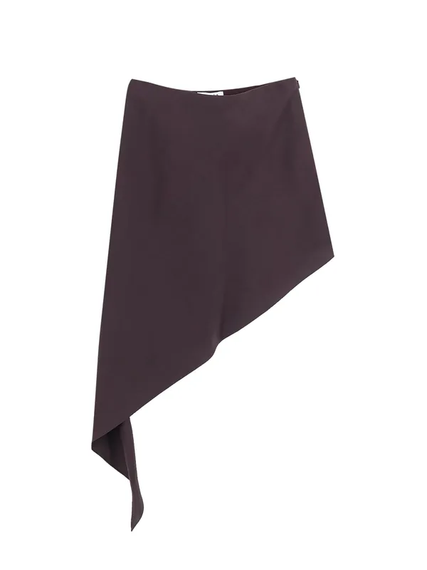 Asymmetric Paper And Viscose Skirt - Alaïa