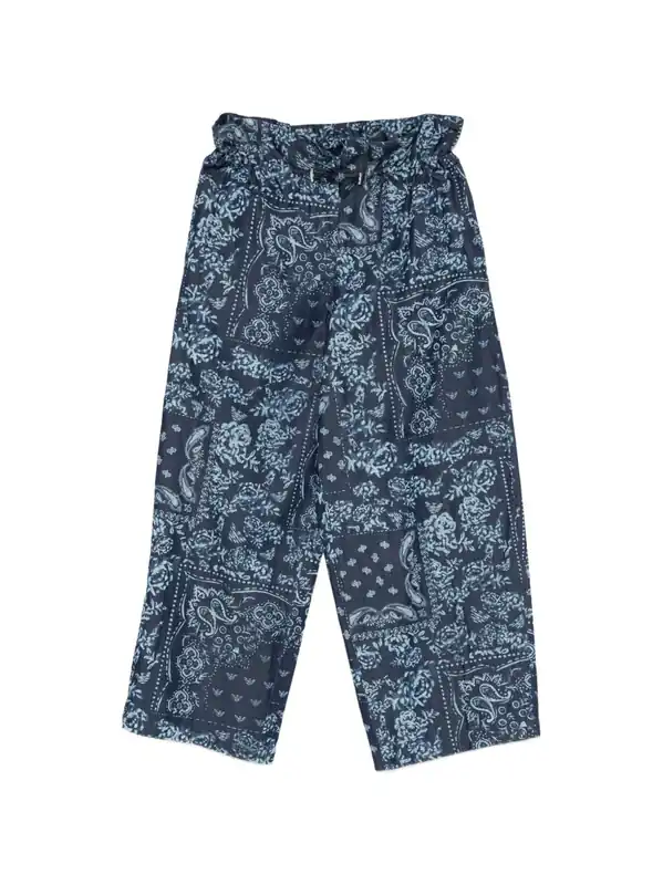Printed Cotton Trousers - Emporio Armani