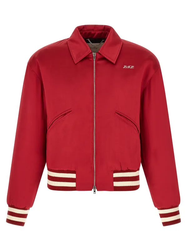 Aces Satin Club Puffer Jackets Red - Second/Layer