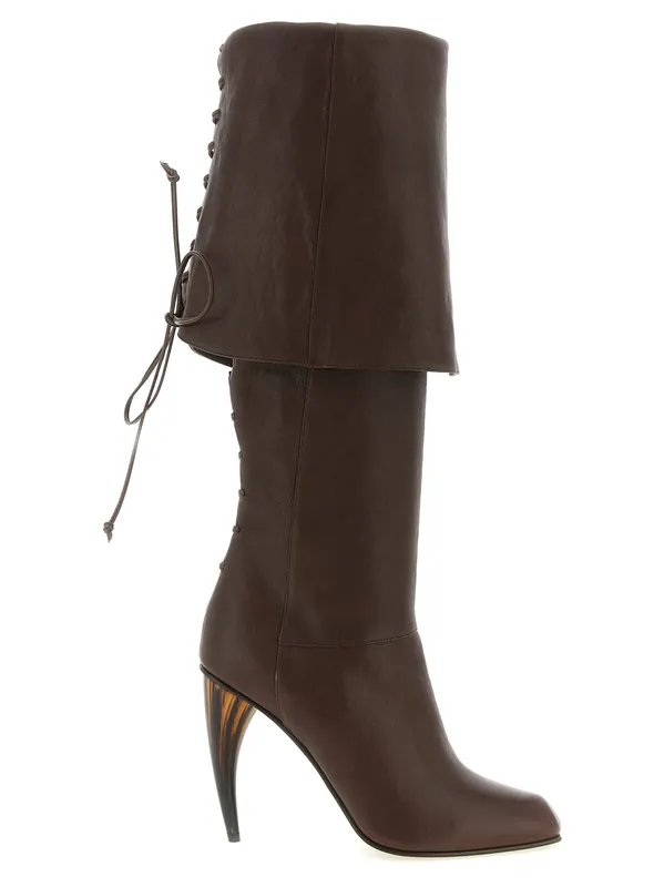 Horn Heel Boots Boots And Ankle Boots Brown - Alexander McQueen