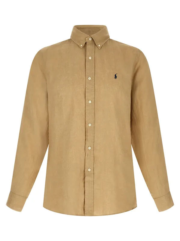 Button-Down Shirt Shirt And Blouse Beige