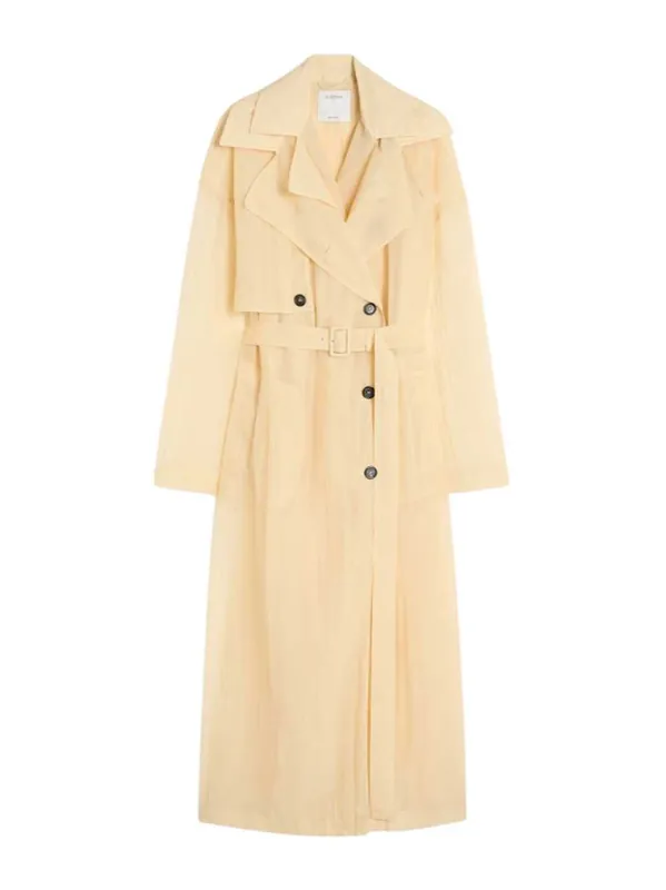 Two-Piece Trench Coat In Technical Fabric - Vanilla