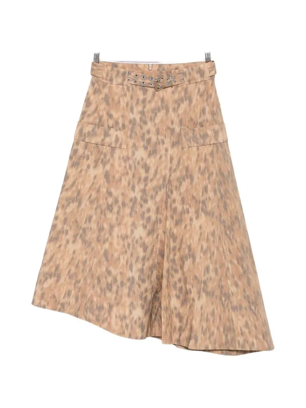 Printed Cotton Skirt - Ganni