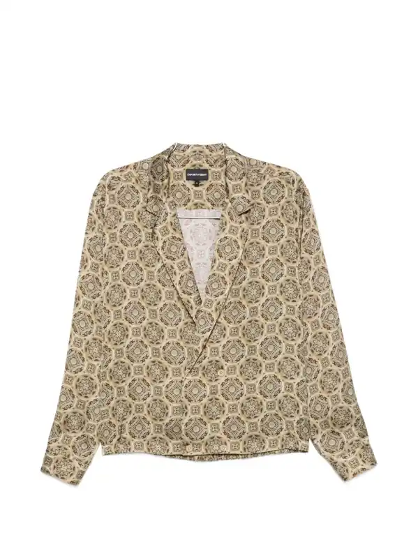 Printed Double-Breasted Jacket