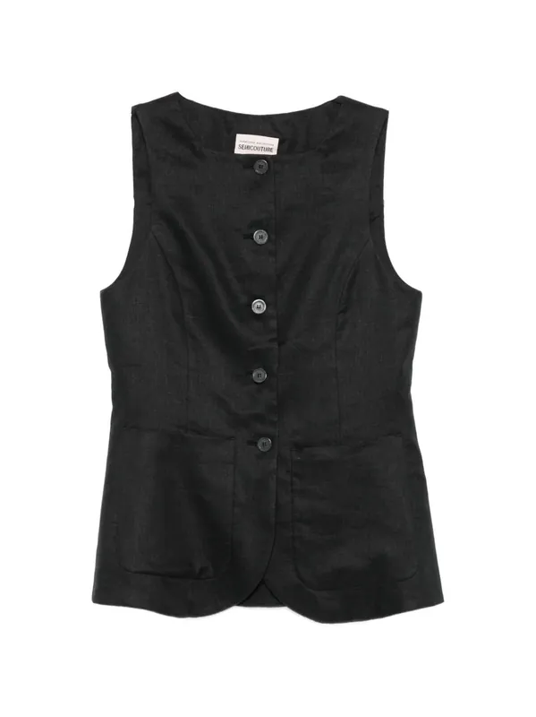 Glenna Linen Vest - Semicouture