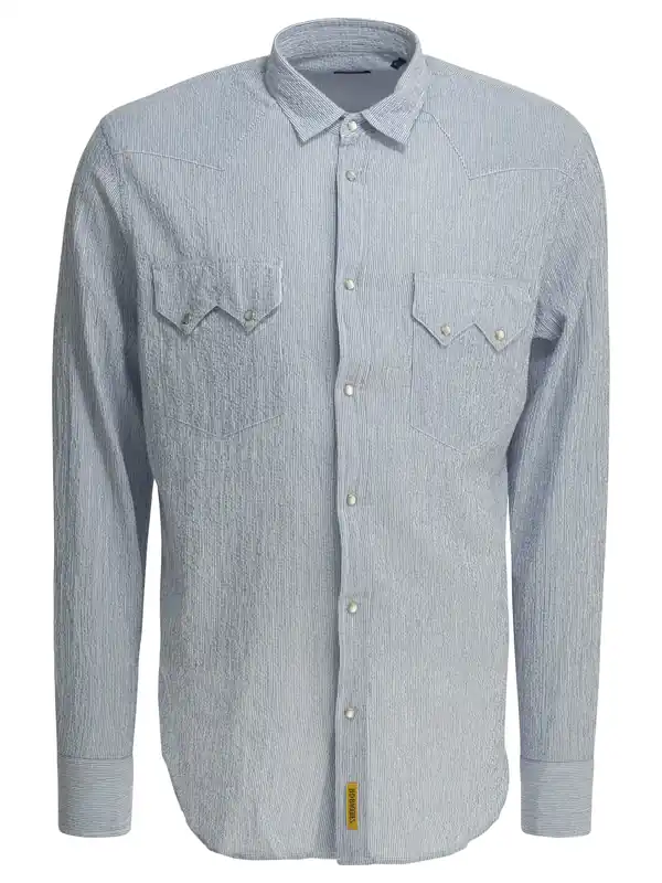Rodeo Seersucker Shirts Light Blue - Bd Baggies