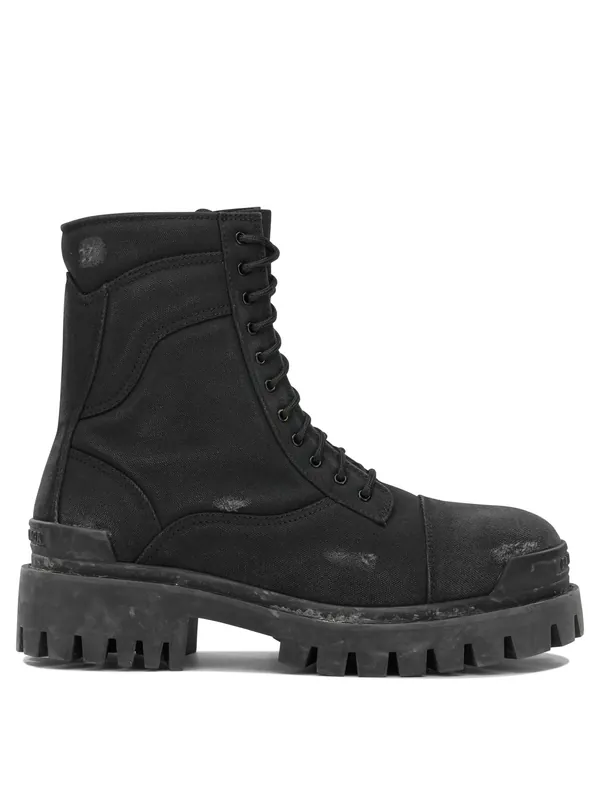 Combat Strike Boots And Ankle Boots Black - Balenciaga