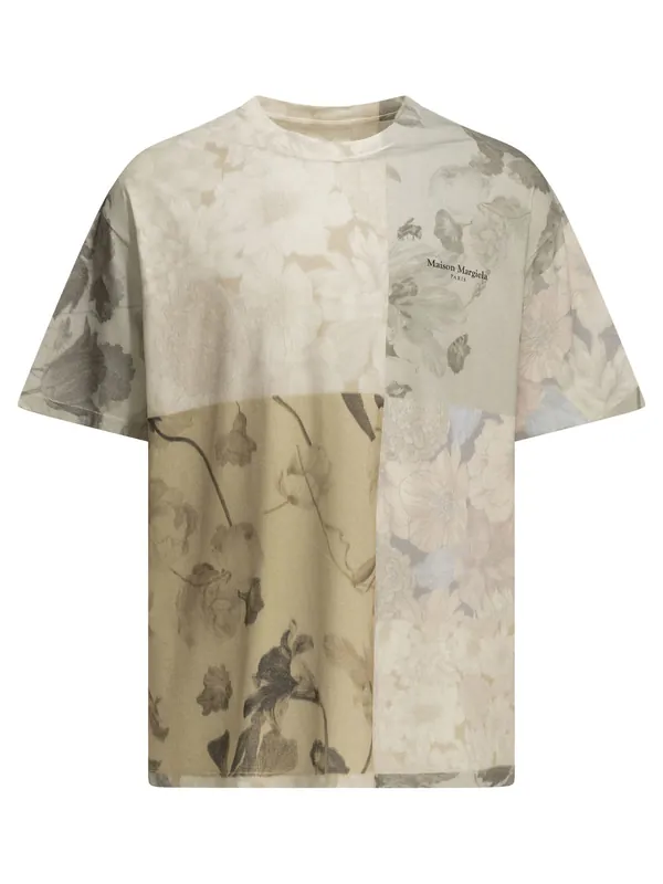 Floral Crewneck T-Shirt T-Shirts Beige