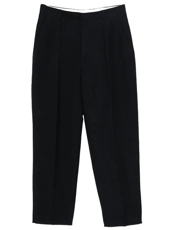 Lucio Linen Blend Pleated Trousers - Cellar Door