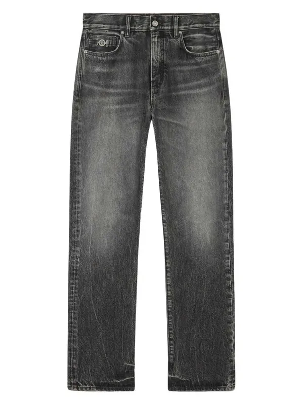 Jeans With Logo Appliqué - Versace
