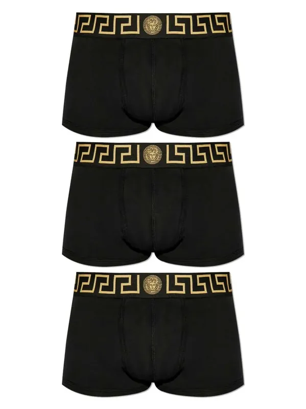 Set Of Three Boxers With Greca Border - Versace