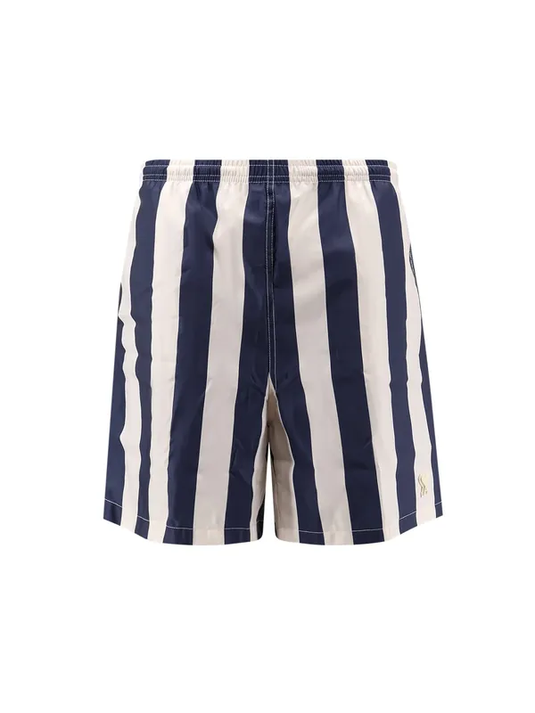 Nylon Swim Shorts With Striped Pattern - Ami Paris