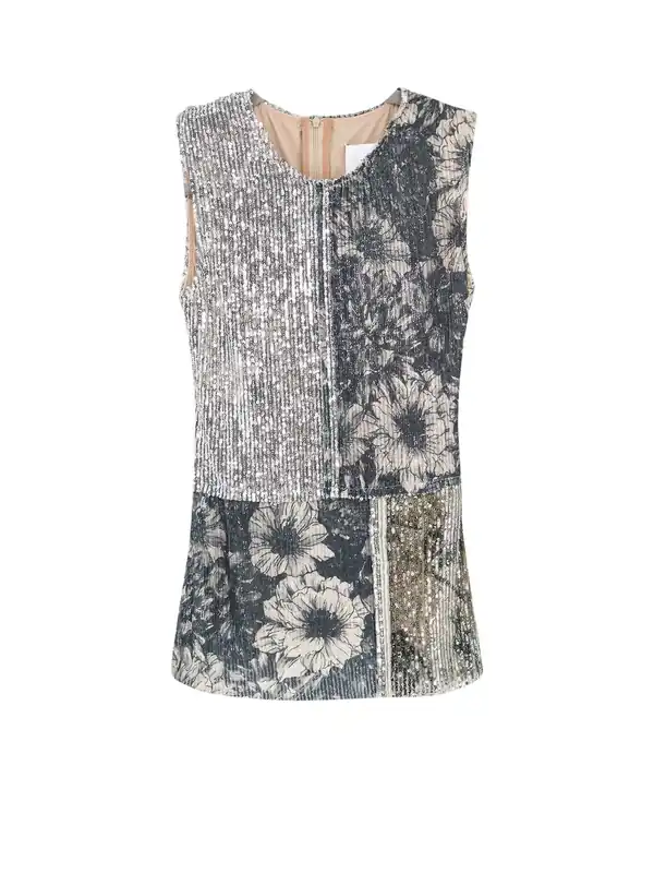Patchwork Top With Sequins Embroidery - Maison Margiela
