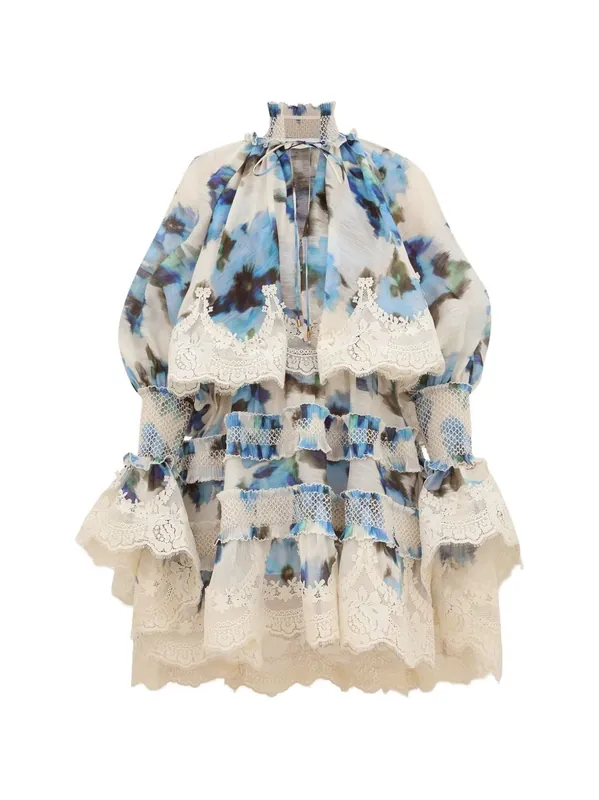 Alchemy Silk And Linen Mini Dress - Zimmermann