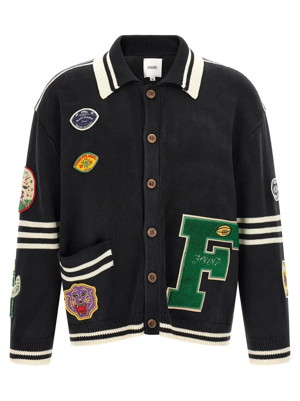 Fin Varsity Sweaters And Cardigans Black - Found