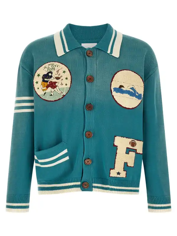 Fin Varsity Sweaters And Cardigans Blue - Found