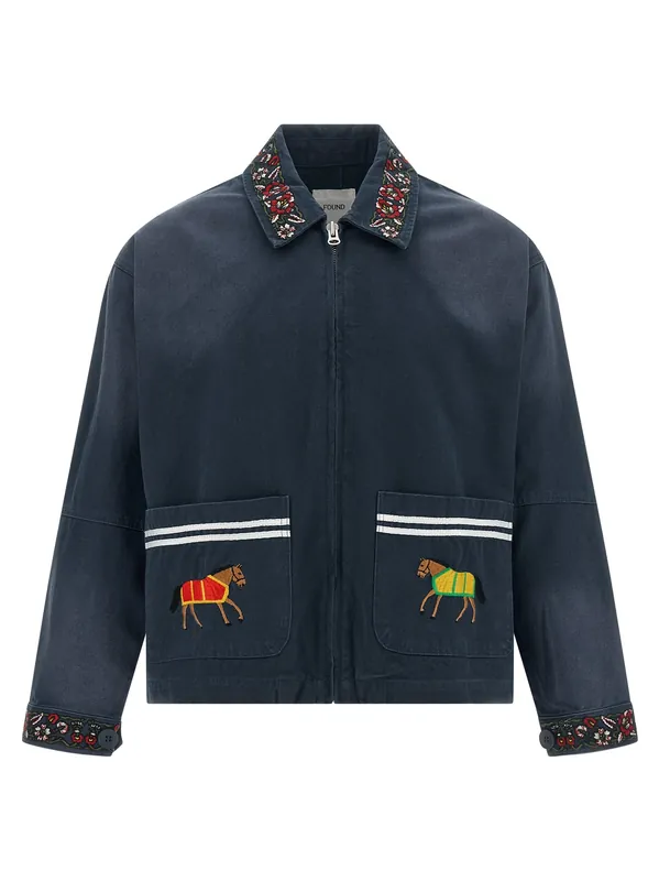 Horse Equine Puffer Jackets Blue - Found