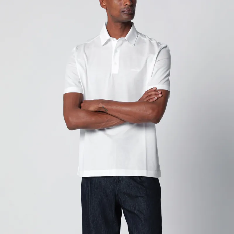 White Cotton Piqué Polo Shirt - Zegna