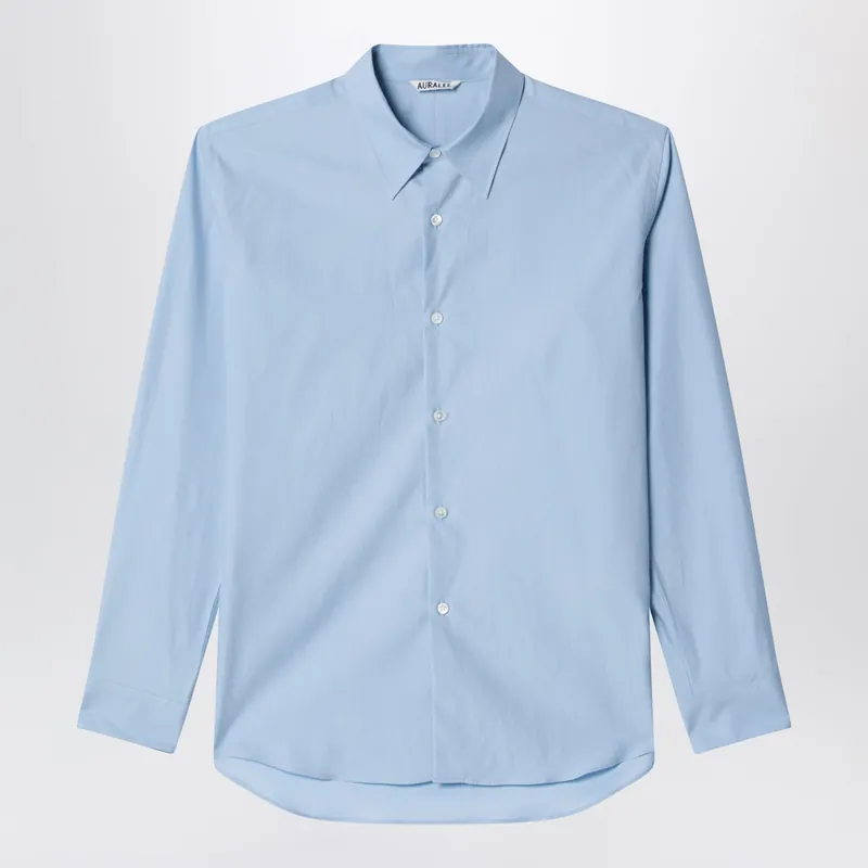 Light Blue Slim-Fit Cotton Twill Shirt