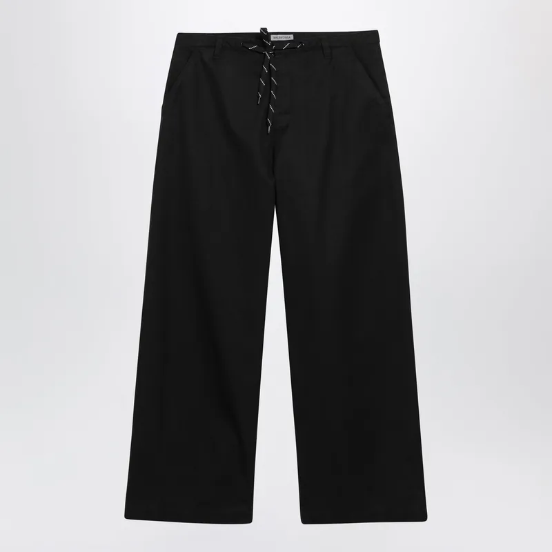 Black Cotton Twill Chino Trousers - Balenciaga