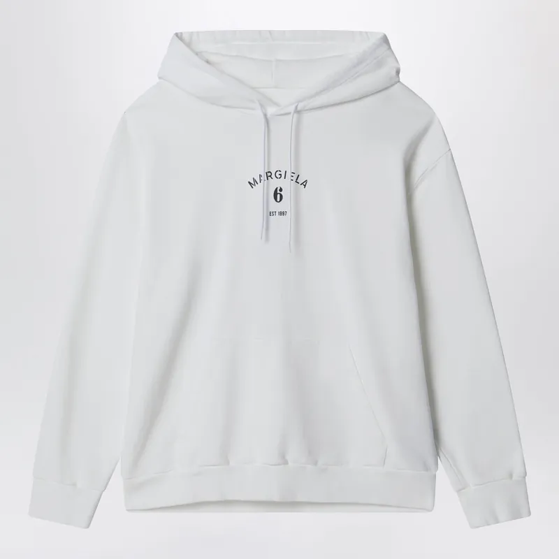 White Cotton Hoodie - MM6 Maison Margiela