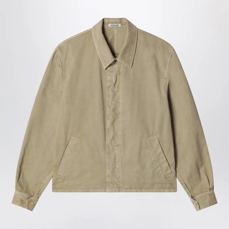 Garment-Dyed Finx Chino Blouse In Beige Cotton