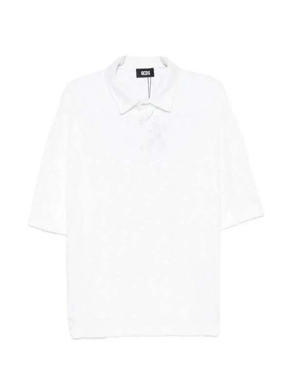 Terrycloth Polo With Jacquard Logo - GCDS