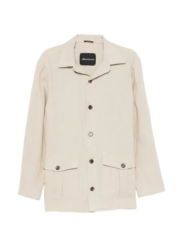 Button-Up Jacket With Flap Pockets